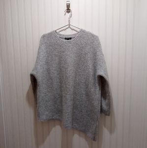Gray Eileen Fisher Solid Asymmetrical Sweater, L